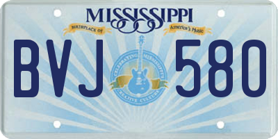 MS license plate BVJ580