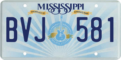 MS license plate BVJ581
