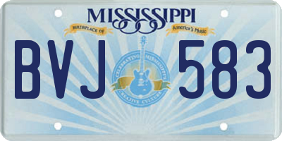 MS license plate BVJ583