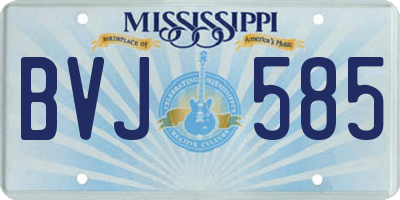 MS license plate BVJ585