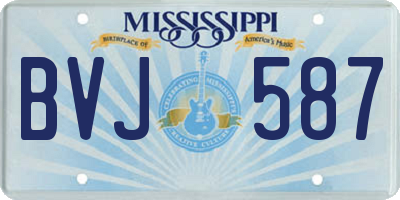 MS license plate BVJ587