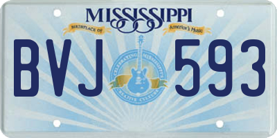 MS license plate BVJ593