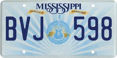 MS license plate BVJ598