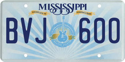MS license plate BVJ600