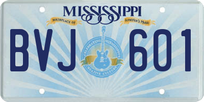 MS license plate BVJ601