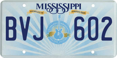 MS license plate BVJ602