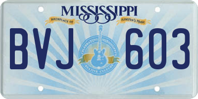 MS license plate BVJ603
