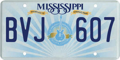 MS license plate BVJ607