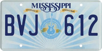 MS license plate BVJ612