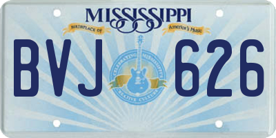 MS license plate BVJ626