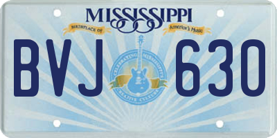 MS license plate BVJ630