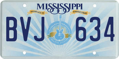MS license plate BVJ634