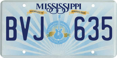MS license plate BVJ635