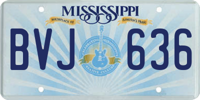 MS license plate BVJ636