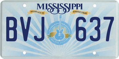 MS license plate BVJ637