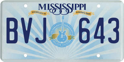 MS license plate BVJ643