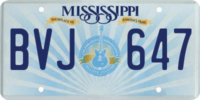 MS license plate BVJ647