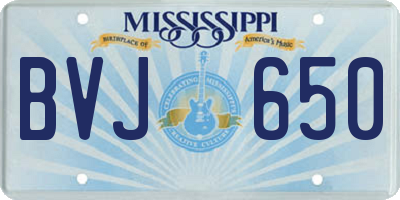 MS license plate BVJ650