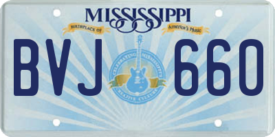 MS license plate BVJ660