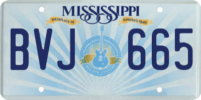 MS license plate BVJ665