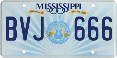 MS license plate BVJ666