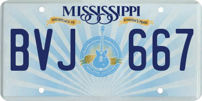 MS license plate BVJ667