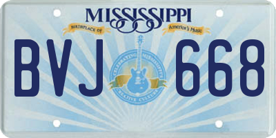 MS license plate BVJ668