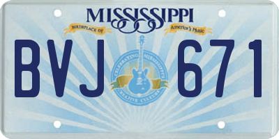 MS license plate BVJ671