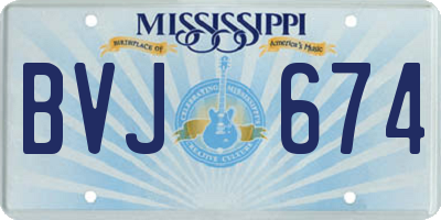 MS license plate BVJ674