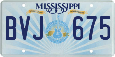 MS license plate BVJ675