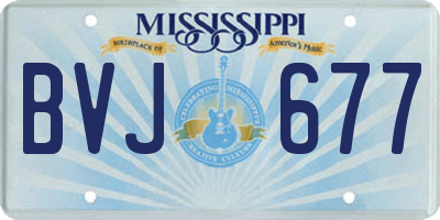 MS license plate BVJ677