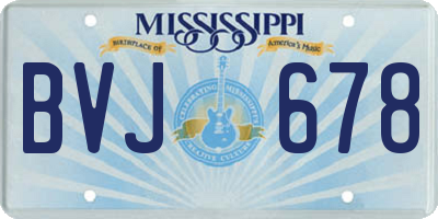 MS license plate BVJ678