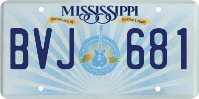 MS license plate BVJ681