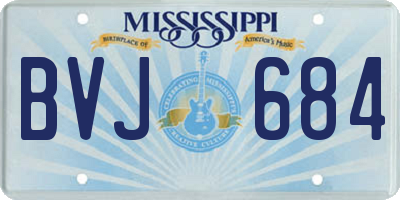 MS license plate BVJ684