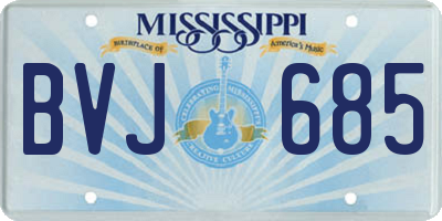 MS license plate BVJ685