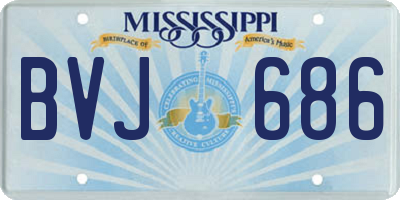 MS license plate BVJ686