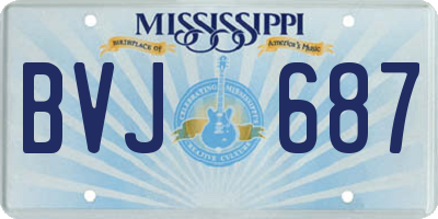 MS license plate BVJ687