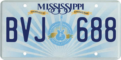 MS license plate BVJ688