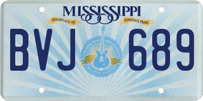 MS license plate BVJ689