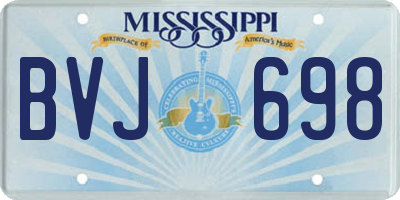 MS license plate BVJ698