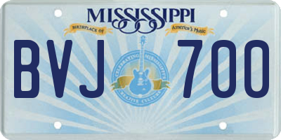 MS license plate BVJ700