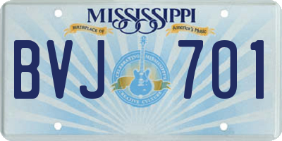 MS license plate BVJ701