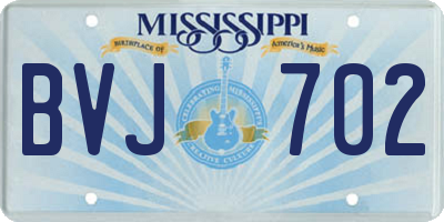 MS license plate BVJ702