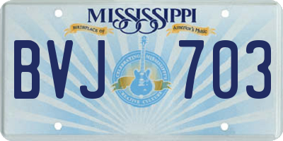 MS license plate BVJ703