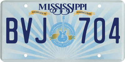 MS license plate BVJ704