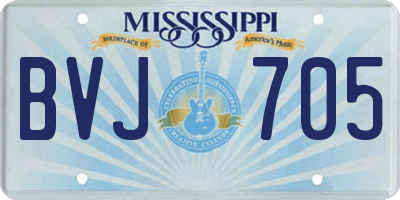 MS license plate BVJ705