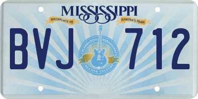 MS license plate BVJ712