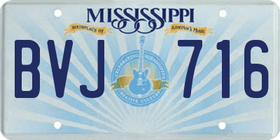 MS license plate BVJ716