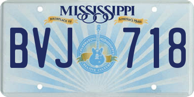 MS license plate BVJ718