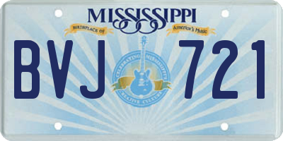 MS license plate BVJ721